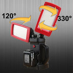 12000LM 85W Corded and Cordless LED Work Light with Tripod, Compatible with MILWAUKEE DEWALT MAKITA 18-21V Battery, Dual-Head Adjustable Jobsite Light, Flicker-Free for Auto Repair Electrical