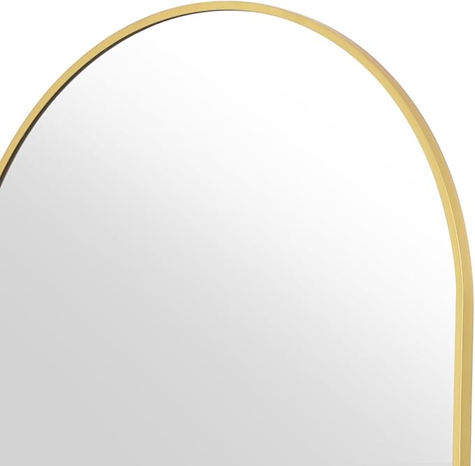 Koonmi 36"x80" Arched Full Length Mirror, Gold Large Floor Mirror with Aluminum Alloy Frame, Standing Hanging or Leaning Wall-Mounted Full Body Mirror for Living Room and Bedroom