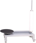Manual Table Stretch Film Dispenser Wrapping Pallet Machine, Heavy Duty Film Dispenser Wrap Bench for 12-27.5" Rolls Film, with Rolling Wheel & Brake Knob and Sunken Storage Tray