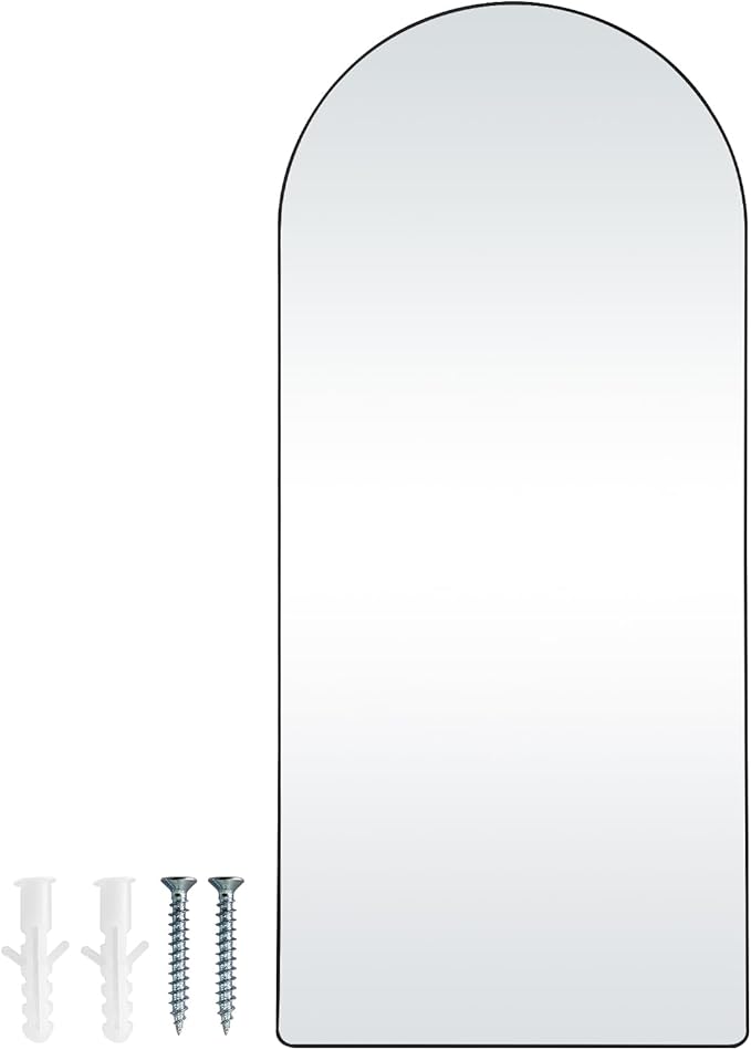 VEVOR Full Length Mirror, 71'' x 32'' Large Black Arched Floor Mirror with Stand Aluminum Alloy Frame, Free Leaning Hanging Wall Mounted, Full Body Mirror for Bedroom Living Room