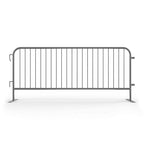 Angry Bull Barricades Metal Interlocking Steel Barricade (8.5 Ft. Heavy Duty, Flat Feet, Grey Powder Coated, Set of 10)