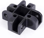 Pop-Up Canopy Center Connector 4-Way Black Plastic, Fits 34×34mm Square Tubes for Gazebo Tent and Awning Frames, Quick Screw-On Assembly, 4-Pack for Outdoor Camping Use(Down Four Forks)