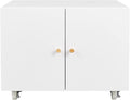 Print Mobile Printer Stand, Rolling Filing Cabinet, Lateral Office Filing Cabinet fits A4 or Letter Size for Home Office (White, H17.72)