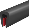 Rubber Edge Trim, Self-Adhesive U Channel Rubber Edge Trim, U Shaped Edge Protector for Mirror and Glasses, EPDM Material, Slot Width 1/8"(3.2mm), Length 10 Ft, Black