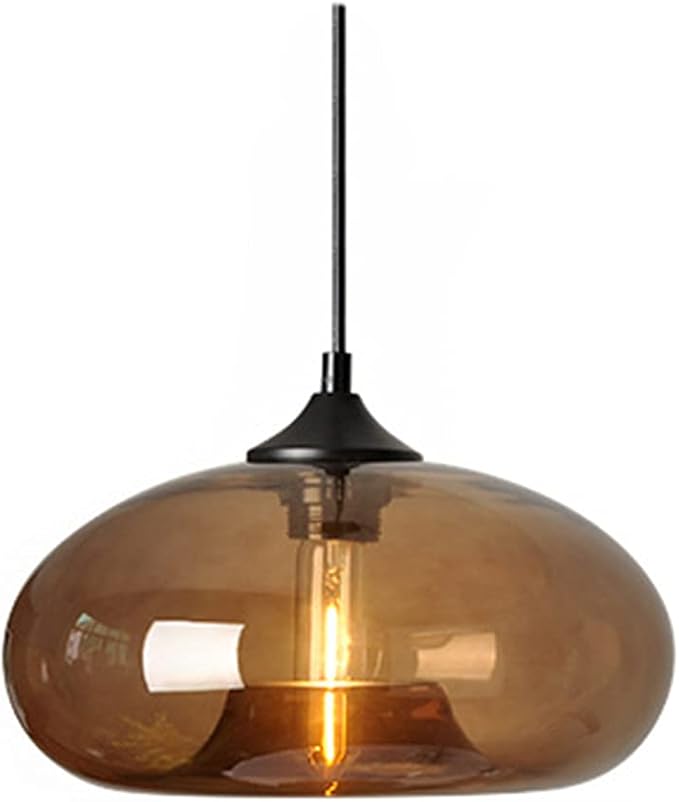 Industrial Pendant Light Shade of Onion Vintage Chandelier E26 Pendant Lighting for Kitchen Island Colorful Glass Cage (Brown)