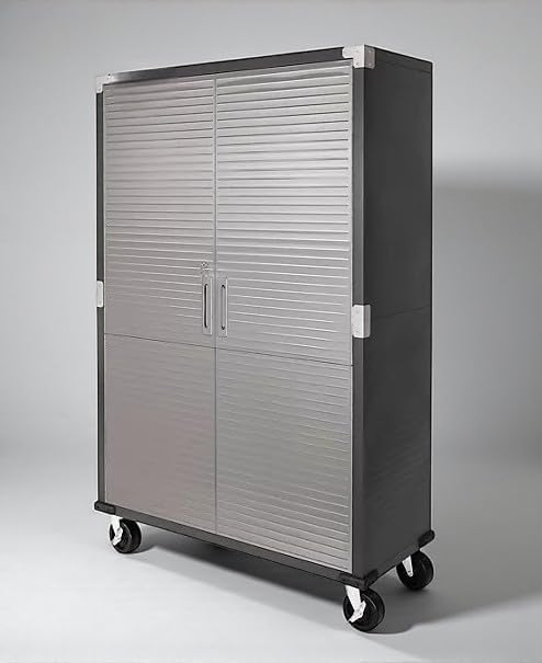 Heavy Duty Storage Solid Stainless Steel Cabinet with Lockable, Adjustable Shelf, Metal Garage Organizer (Graphite, 48" W x 18" D x 72" H)