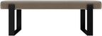 VANT Upholstered Bed Bench - Velvet Sand Storm - Matte Black - Contemporary Modern, Bedroom Bench Seat, Hallway, or Entryway