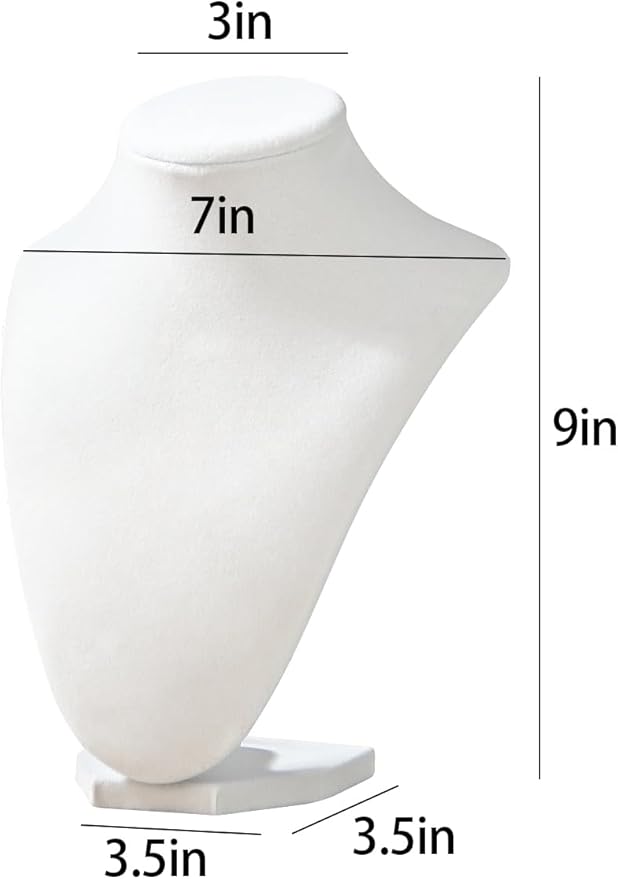 Necklace Display Stand for Selling, Necklace Holder Organizer, Jewelry Display for Vendors,Velvet Chain Jewelry Bust Holder Organizer (6, Beige)