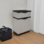 Sunnydaze Plastic Garage Storage Cabinet with Adjustable Shelf - 34.5" H - Garage, Office, Home, Laundry Room - Gray