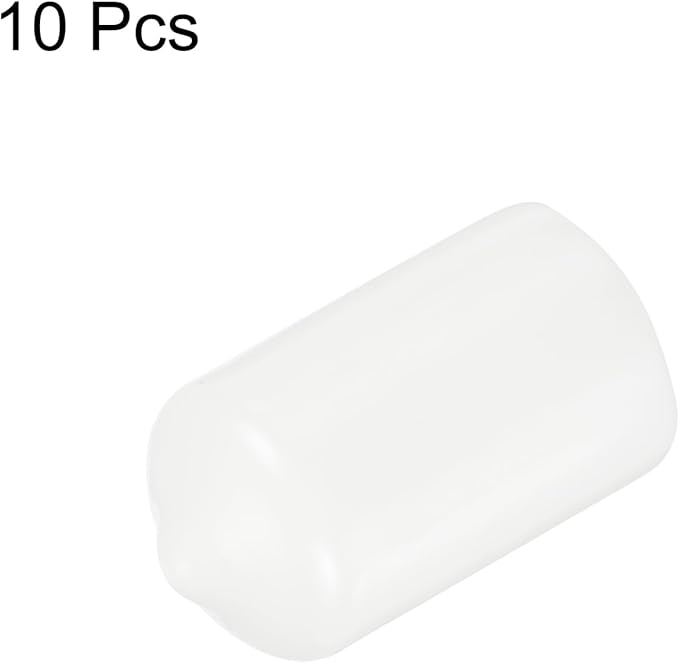 uxcell 10pcs Rubber End Caps 13mm ID Vinyl Round End Cap Cover Screw Thread Protectors White