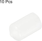 uxcell 10pcs Rubber End Caps 13mm ID Vinyl Round End Cap Cover Screw Thread Protectors White