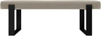 VANT Upholstered Bed Bench - Vintage Leather Dusty Taupe - Matte Black - Contemporary Modern, Bedroom Bench Seat, Hallway, or Entryway