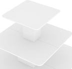 WISDOMFUR 3-Tier Square Retail Display Table – 48" x 48" x 42" White Merchandising Fixture with Multi-Level Shelving for Stores & Boutiques