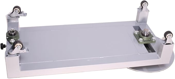 Manual Table Stretch Film Dispenser Wrapping Pallet Machine, Heavy Duty Film Dispenser Wrap Bench for 12-27.5" Rolls Film, with Rolling Wheel & Brake Knob and Sunken Storage Tray
