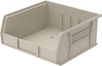 Akro-Mils 30235 AkroBins Plastic Storage Bins, Space-Saving Stackable Bins for Garage, Pantry, Craft Organization, 11" x 11" x 5", Stone, 6-Pack