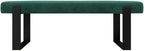 VANT Upholstered Bed Bench - Velvet Emerald Green - Matte Black - Contemporary Modern, Bedroom Bench Seat, Hallway, or Entryway