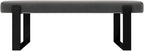 VANT Upholstered Bed Bench - Velvet Smoke Grey - Matte Black - Contemporary Modern, Bedroom Bench Seat, Hallway, or Entryway