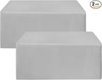 HolidayIdeas Fitted Silver Grey Tablecloths - 72 x 30 Inch - 2 Pack Rectangle Tableclothes for 6 Foot Tables, Polyester Fabric Table Cover for Folding Table, Parties, Wedding, Trade Show