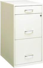 Scranton & Co Set of 2 18" D 3-Drawer Metal Filing Cabinet with Pencil Drawer