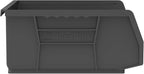 Akro-Mils 30255 AkroBins Plastic Storage Bins, Space-Saving Stackable Bins for Garage, Pantry, Craft Organization, 11-" x 16-" x 5-", Black, 6-Pack