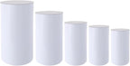 Cake Pedestal Stands for Party 5PCS Dessert Table Display Plinth Pillars White Round Cylinder Pedestal Stands for Wedding Sculpture Display Column Decoration Cube (5PCS-Cylinder-White)
