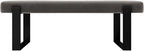 VANT Upholstered Bed Bench - Velvet Gothic Grey - Matte Black - Contemporary Modern, Bedroom Bench Seat, Hallway, or Entryway