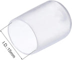 uxcell 20pcs Rubber End Caps 15mm ID Vinyl PVC Round Tube Bolt Cap Cover Screw Thread Protectors Clear