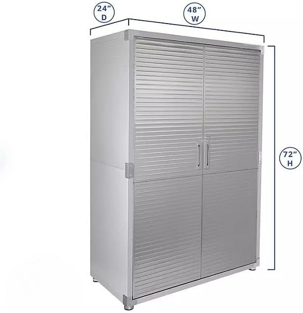 Heavy Duty Storage Solid Stainless Steel Cabinet with Lockable, Adjustable Shelf, Metal Garage Organizer (Granite, 48" W x 24" D x 72" H)