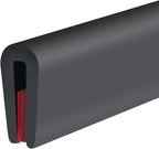 Rubber Edge Trim, Self-Adhesive Rubber Edge Protector for Sheet Metal, EPDM Material, Fit 1/16"(1.6mm), Length 100Ft, Black Color, U Channel Edge Trim