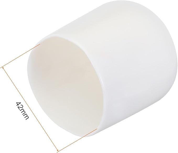 uxcell 4pcs Rubber End Caps 42mm ID Vinyl Round Tube Bolt Cap Cover Screw Thread Protectors White, 40mm Height