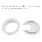 HAHIYO 2Pcs 2Inch/50mm White ABS Plastic U-Shaped Desk Grommet Wire Grommet Cable Management Cord Hole Cover Desk Wire Hole Insert Wire Organizer for Computer Office Home School Equipment Systems