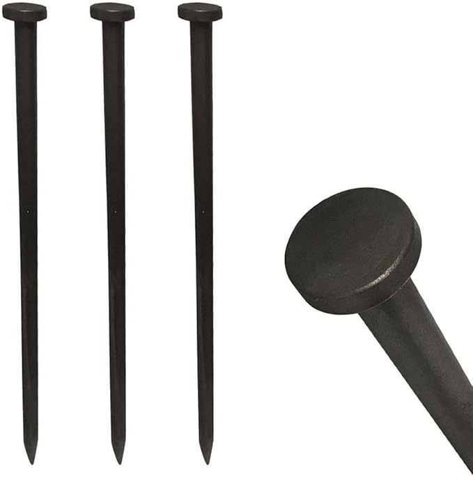 Single Head Tent Stakes - Heavy Duty Steel Tent Stakes, Versatile Ground Spikes to Anchor Commercial Inflatables, Party Tents, and Outdoor Camping Shelters, 3/4 x 18 Inch, 50-Pack