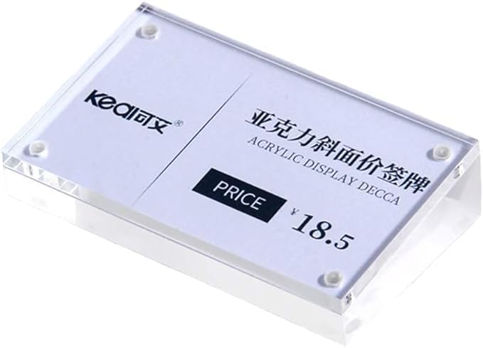 Acrylic Label Holder Price Tag Displays Sign Holder Data Card Holder Table Top Sign Stand (90*55mm/3.54x2.17 inches)