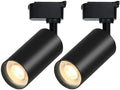 Black LED Track Lighting Heads (No Track Rails), 2-Lights 10W Dimmable Track Lights Head Suitable for H Type Rails 3000K Warm White Ceiling Spotlight Fixture for Indoor Home Commercial