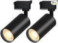 Black LED Track Lighting Heads (No Track Rails), 2-Lights 10W Dimmable Track Lights Head Suitable for H Type Rails 6000K Cool White Ceiling Spotlight Fixture for Indoor Home Commercial