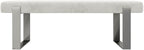 VANT Upholstered Bed Bench - Velvet Ivory - Brushed Nickel - Contemporary Modern, Bedroom Bench Seat, Hallway, or Entryway