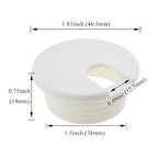 HAHIYO 2Pcs 1.5Inch/38mm White ABS Plastic U-Shaped Desk Grommet Wire Grommet Cable Management Cord Hole Cover Desk Wire Hole Insert Wire Organizer for Computer Office Home School Equipment Systems