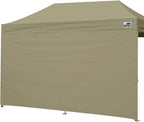 Eurmax USA Instant Canopy SunWall Camping Tent Tarp Shelter 10x20 Canopy Wall Sidewall Canopy Tent Sidewalls for Pop Up Canopy Tent,1 Pack Sidewall Only(Khaki)