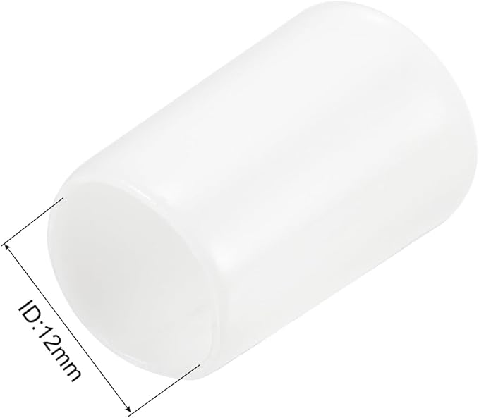 uxcell 10pcs Rubber End Caps 12mm ID Vinyl Round End Cap Cover Screw Thread Protectors White