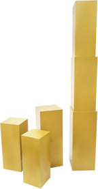 6Pcs Metal Pedestal Stand for Party, Large Gold Cake Stand, Pedestal Display Plinth Pillars for Wedding Ceremony Birthday Party Art Decor, Column Decorative Cube for Wedding Dessert Table Display