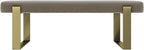 VANT Upholstered Bed Bench - Velvet Sand Storm - Burnished Brass - Contemporary Modern, Bedroom Bench Seat, Hallway, or Entryway