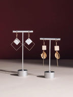 GISELA D 4Pcs Sliver Metal Earring T Bar Stand Retail Display Holders for Show, Jewelry Online Stores Photography Display Props (Sliver 4pcs)
