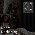 BGment Room Darkening Curtains for Living Room 84 Inches Long, Extra Wide Glass Sliding Door Curtains, Thick Insulates Protects Privacy Drape, 1 Panel, Dark Grey, 120 Inch Wide