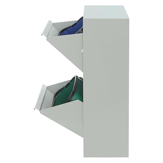 Dual Tilt Out Trash Can Cabinet Waste and Recycling Bin Combo Large Garbage Cans for Kitchen Home Stainless Steel Dog Proof Trash Can Cabinet