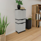 Sunnydaze Plastic Garage Storage Cabinet with 2 Adjustable Shelves - 57" H - Garage, Office, Home, Laundry Room - Gray