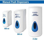 Automatic or Manual Hand Sanitizer Dispenser, Touch-Free Designed for Wall Mounting to an Optional Floor or Counter Stand (Manual Wall Mount 30.5 oz. Dispenser)