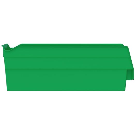 Akro-Mils 30120 Plastic Shelf Bins, Heavy Duty Storage Bins for Garage, Closet, and Drawer Organization, 12-Inch x 4-Inch x 4-Inch, Green, 24-Pack