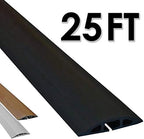 Electriduct D-2 Low Profile Rubber Duct Cord Cover Floor Cable Protector - 25 Feet - Black (Raw Rubber Material)