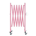 GYMTIME Expandable Metal Barricade, Portable Safety Barrier with Casters, Flexible Mobile Barrier Gate, Adjustable Temporary Fence for Garden Indoor,Airport,School, 8 Feet, Pink