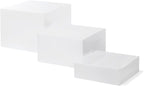 Red Co. Set of 3 Glossy White Acrylic Cube Display Nesting Risers with Hollow Bottoms